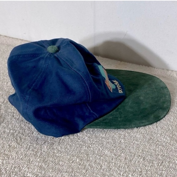 Vintage Hard Rock Cafe Skydome Green Faux Suede Brim Blue Hat - Picture 4 of 8